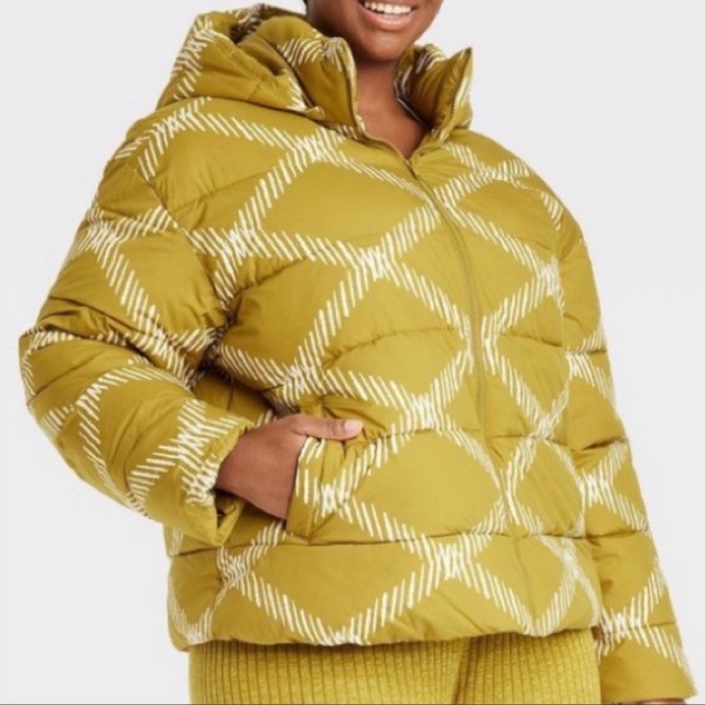 NWT Ava & Viv Diamond Print Puffer Jacket